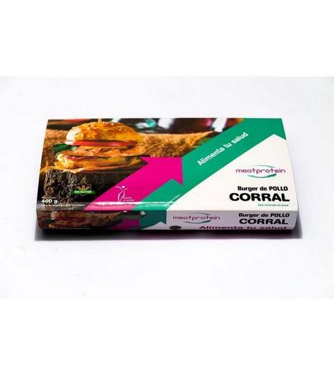 MEAT PROTEIN- BANDEJA DE 4 HAMBURGUESAS POLLO DE CORRAL ( 400 g )